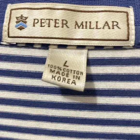 Peter Millar Striped Alpine Logo Golf Polo - Picture 4 of 4